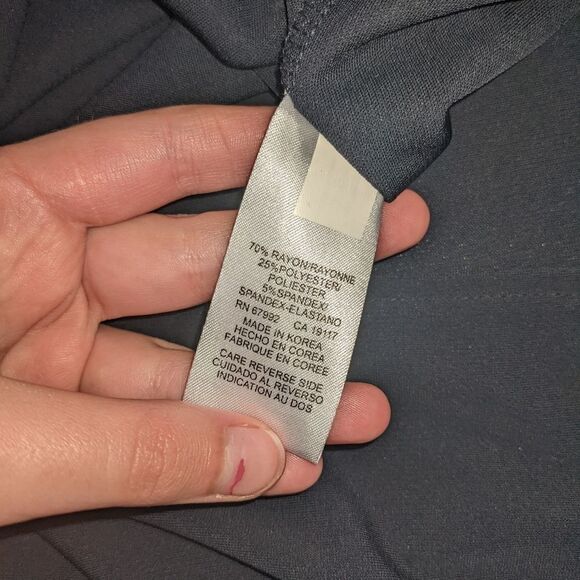 SIGRED OLSEN Women's Navy Blue Long Sleeve Button-Down Dress Medium - Picture 4 of 4